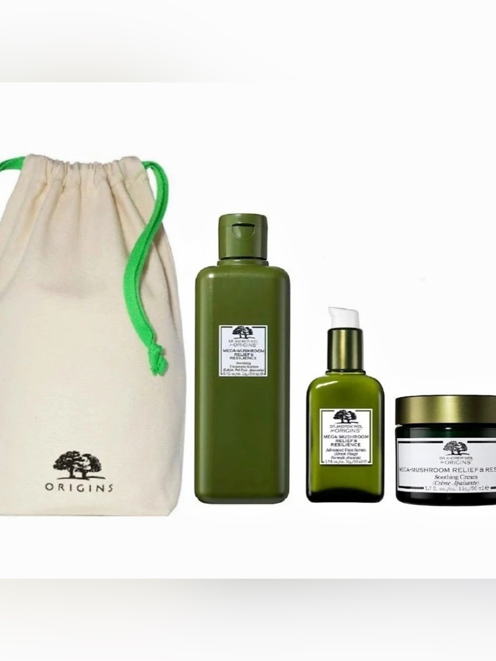 ORIGINS Soothing Delights Mega-Mushroom Skin-Calmers Trio Skincare- 3pc NEW